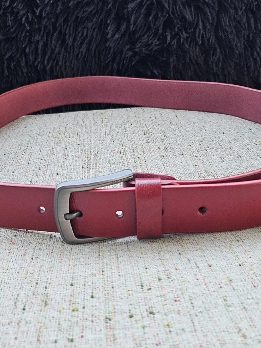 Handmade Belt Genuine Leather Red Unisex Waistband Pin Buckle Size 38 in NEW